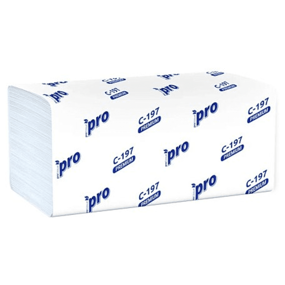 Полотенца бумажные  PROtissue V - сложение 200 листов, 2 слоя, 100% целлюлоза