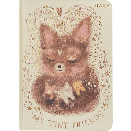 Ежедневник недатированный "Love me. Лисенок", А5, 240 страниц, молочный