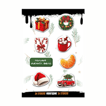 Набор наклеек объемных "Новогодние", А6, 1 лист, 8 шт.