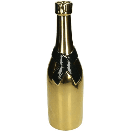 Ваза фаянсовая "Champagne Bottle", 39х11х12 см, золотистый