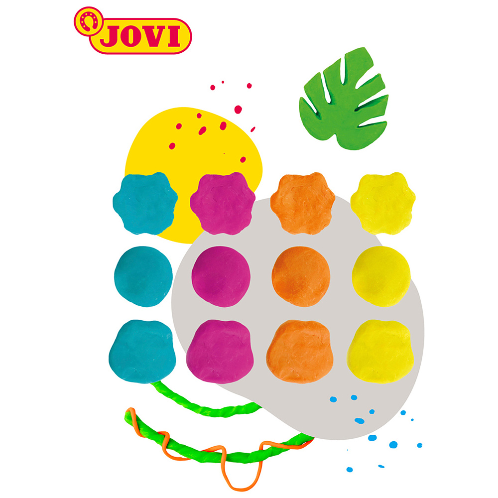 Пластилин для детской лепки "JOVI", 6 цветов, неон, растительный - 5