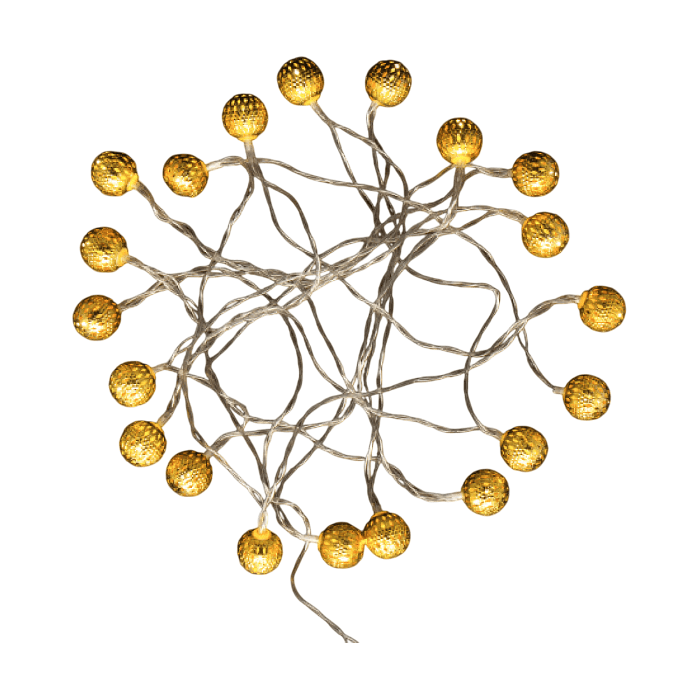 Гирлянда электрическая LED "Нить" с насадками "Ажурный шар", 5 м, тепло-белый