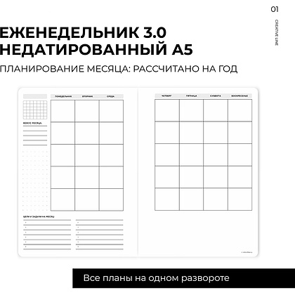 Еженедельник недатированный "MyPPlanner 3.0 Creative", А5, 240 страниц, темно-серый - 8