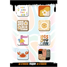 Набор наклеек объемных "Рандом №2", А6, 1 лист, 8 шт.