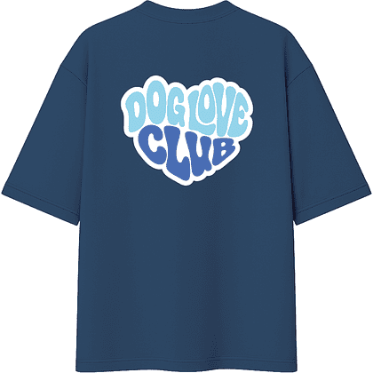 Футболка унисекс "Пудель. Dog love club", XS-S, хлопок, оверсайз, джинсовый - 2