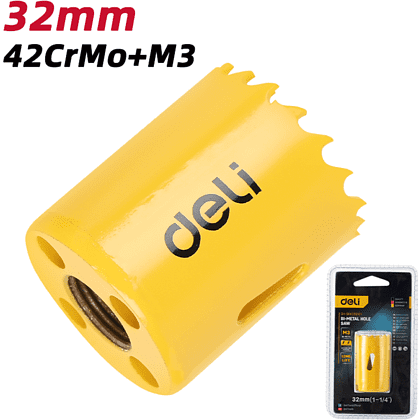 Коронка биметаллическая Deli YS EDH-SKK032-E1, 32 х 38 мм, М14 - 2 Коронка биметаллическая Deli YS EDH-SKK032-E1, 32 х 38 мм, М14 - 2