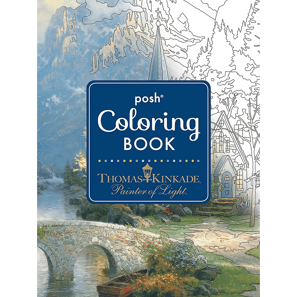 Раскраска на английском языке "Thomas Kinkade. Painter of Light. Posh. Coloring Book"
