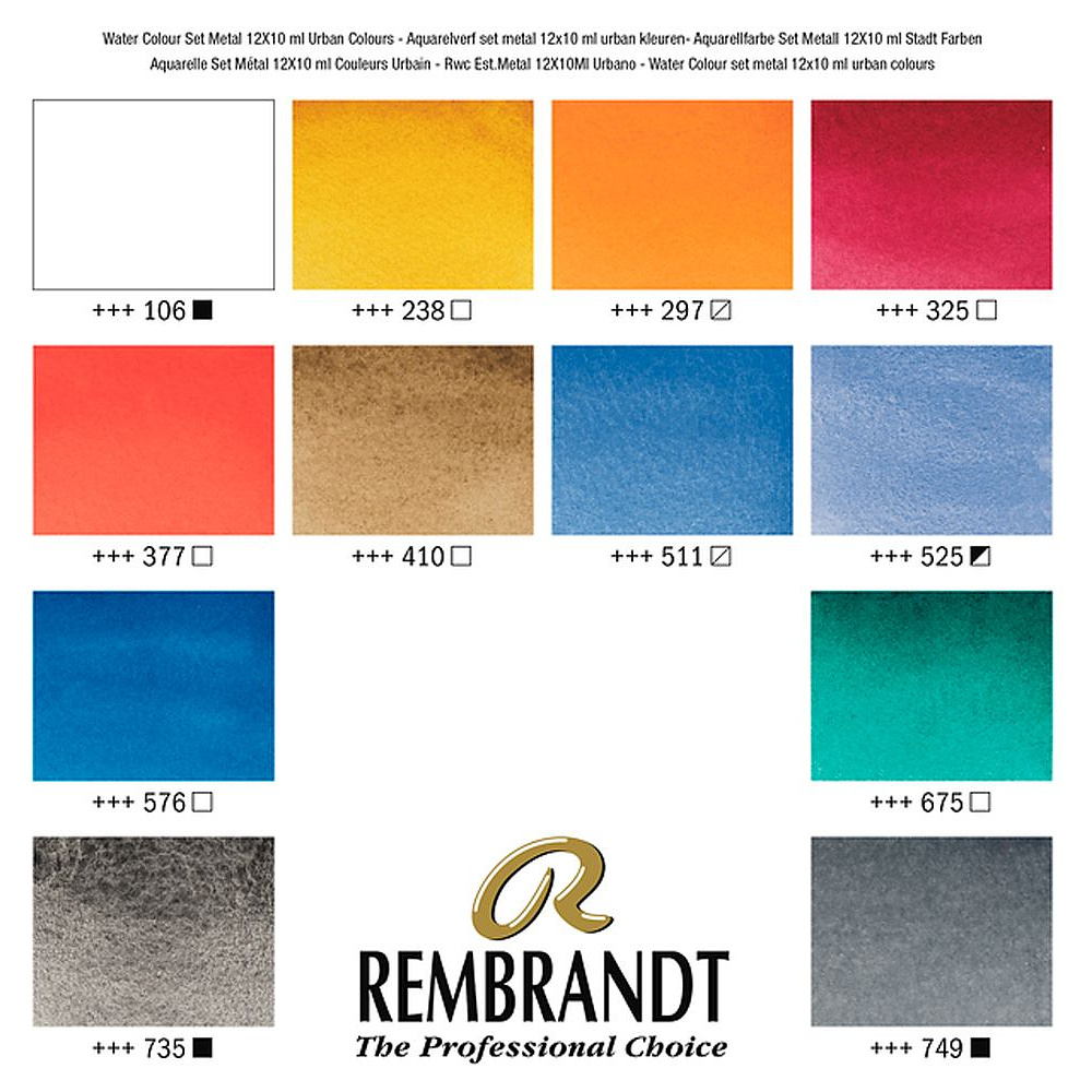 Набор красок акварельных пейзажных "Rembrandt", 12 цветов, 10 мл, тубы - 2