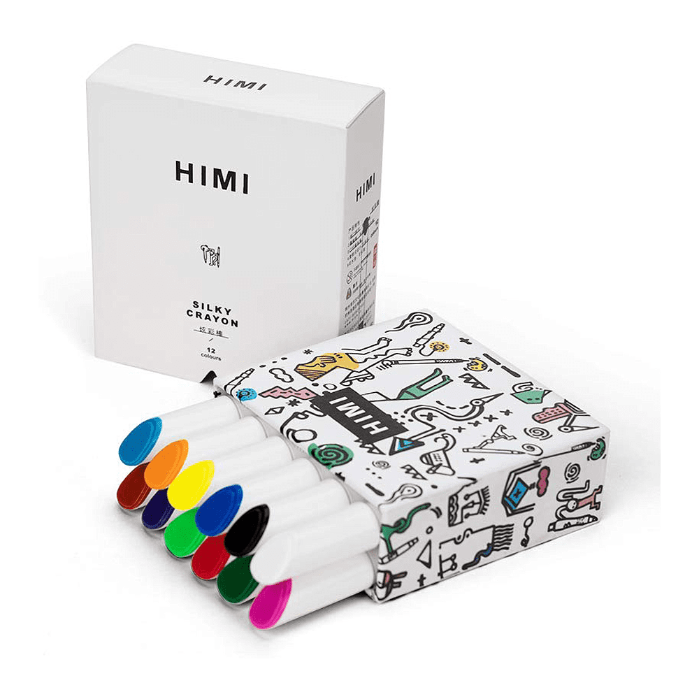 Мелки восковые "Himi Miya Silky Crayon", 12 цветов, ассорти