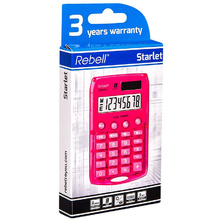 Калькулятор карманный Rebell "StarletP BX", 8-разрядный, розовый