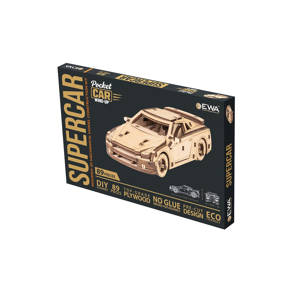 Конструктор 3D "Суперкар", механический, деревянный - 2