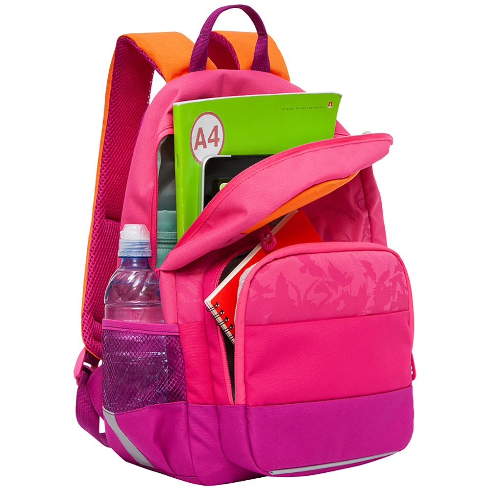 Рюкзак школьный "Grizzly", розовый, оранжевый - 3