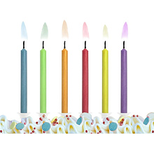 Набор свечей для торта "Цветное пламя", 6 шт/упак