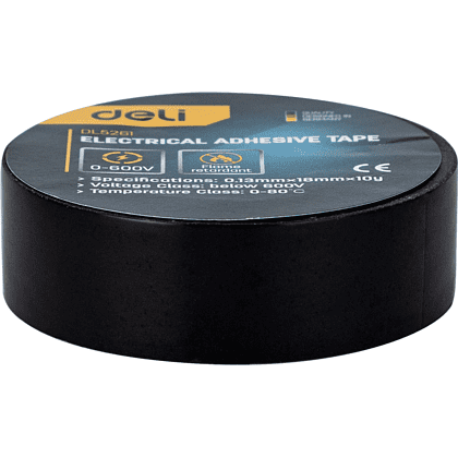Изолента ПВХ Deli YS EDL5261, 18 мм x 10 м, 130 мкм, черная - 6 Изолента ПВХ Deli YS EDL5261, 18 мм x 10 м, 130 мкм, черная - 6
