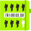 Скетчбук "I’m a bad guy", 12х12 см, 140 г/м2, 80 листов, зеленый луг - 6