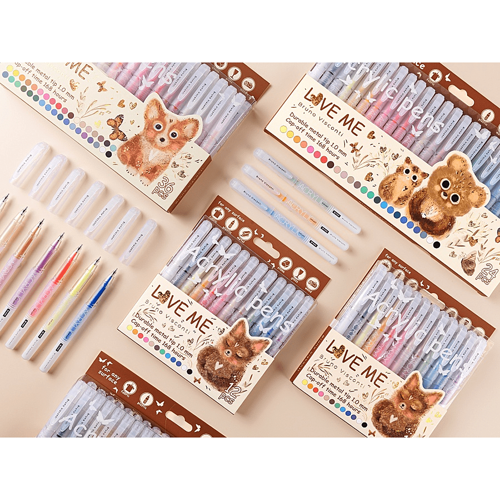 Набор ручек акриловых "Love me", шариковые, 1 мм., 36 штук - 5