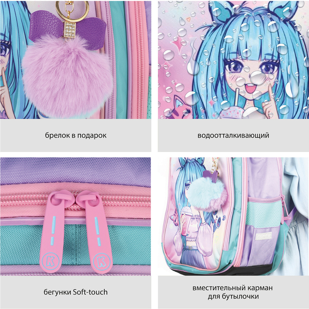 Рюкзак школьный "Comfort Light. Anime Girl", разноцветный - 7