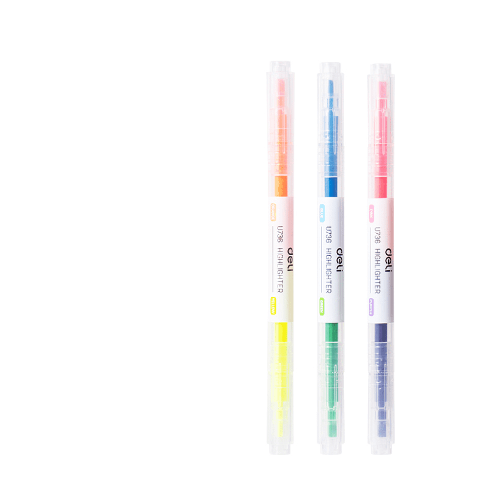 Набор маркеров текстовых "Double ended", 3 шт, ассорти