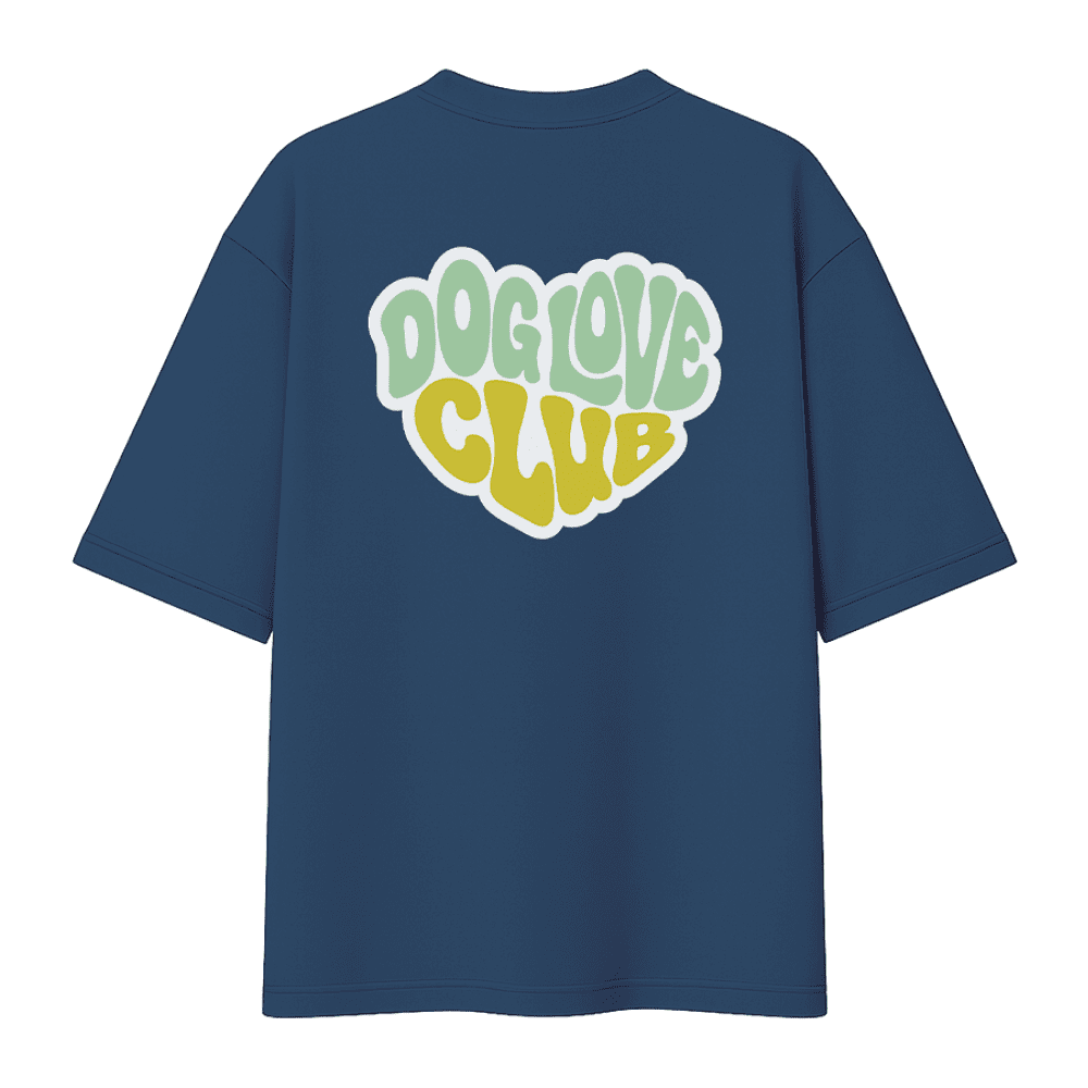 Футболка унисекс "Болонка. Dog love club", XS-S, хлопок, оверсайз, джинсовый - 2