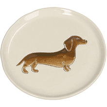 Тарелка керамическая "Dachshund", 13.5х13.5 см, коричневый