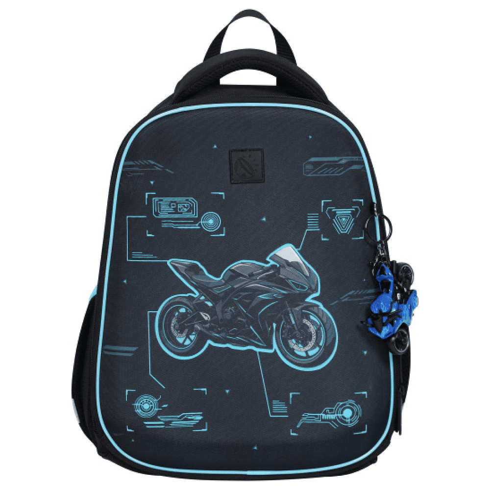 Ранец "First Sport bike", черный, синий