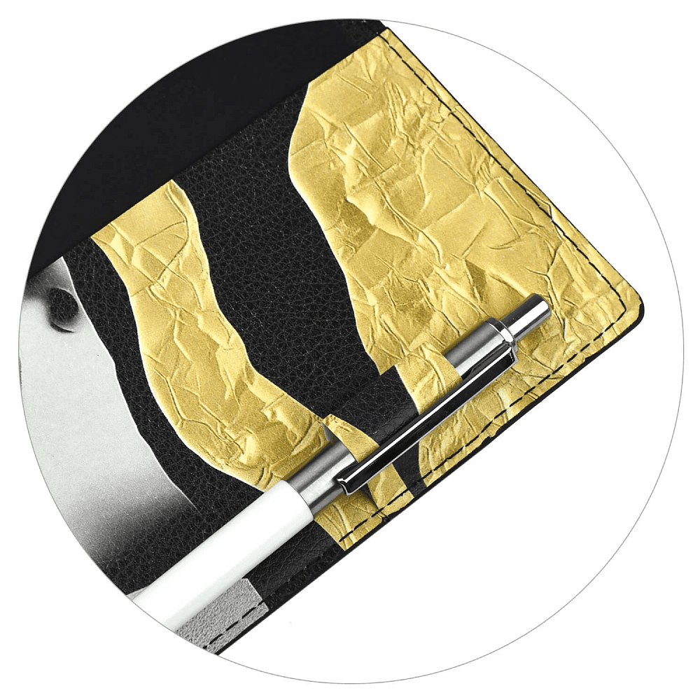 Книга записная "Красотка в золоте", А5+, 120 листов, клетка, чёрный - 4