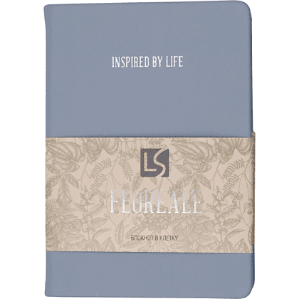 Блокнот "Floreale. Smoky Sky", А6, 136 листов, клетка, голубой