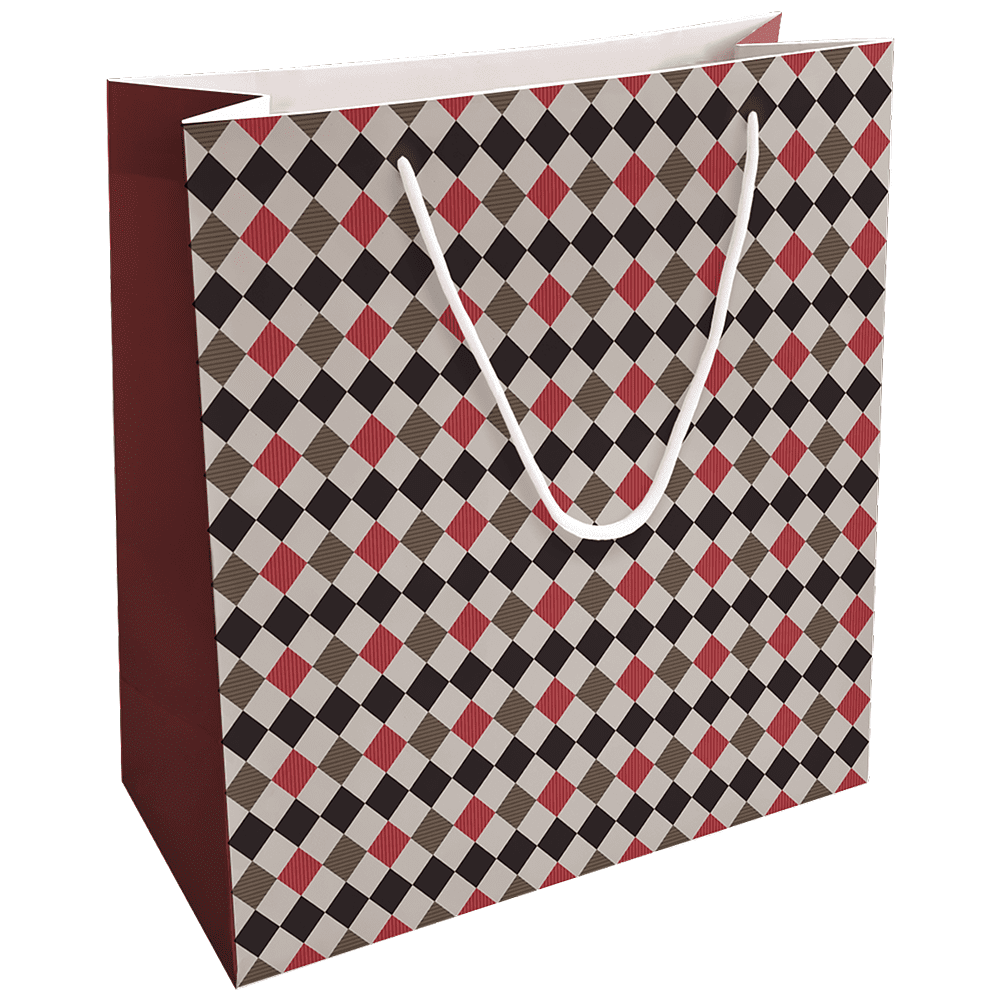 Пакет бумажный подарочный "Cage", 32х32х12 см, красный