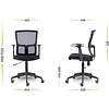 Кресло для персонала UTFC Стэнфорд СН-501 пластик, ткань/сетка, черный   - 5