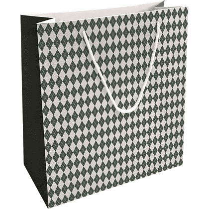 Пакет бумажный подарочный "Cage, 32х32х12 см, зеленый