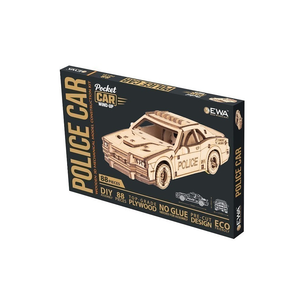 Конструктор 3D "Полицейский автомобиль", механический, деревянный - 2