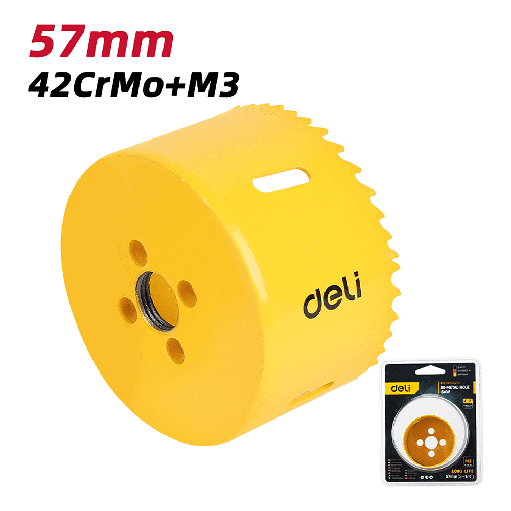 Коронка биметаллическая Deli YS EDH-SKK057-E1, 57 х 38 мм, М14 - 2 Коронка биметаллическая Deli YS EDH-SKK057-E1, 57 х 38 мм, М14 - 2