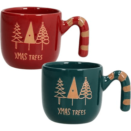 Кружка керамическая "Xmas trees", 130 мл, 2 шт, ассорти