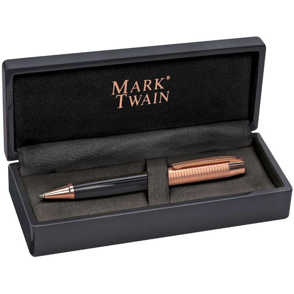 Ручка шариковая автоматическая "Mark Twain 1303403", черный, золотистый, стерж. синий - 2