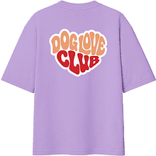 Футболка унисекс "Корги. Dog love club", XS-S, хлопок, оверсайз, лавандовый