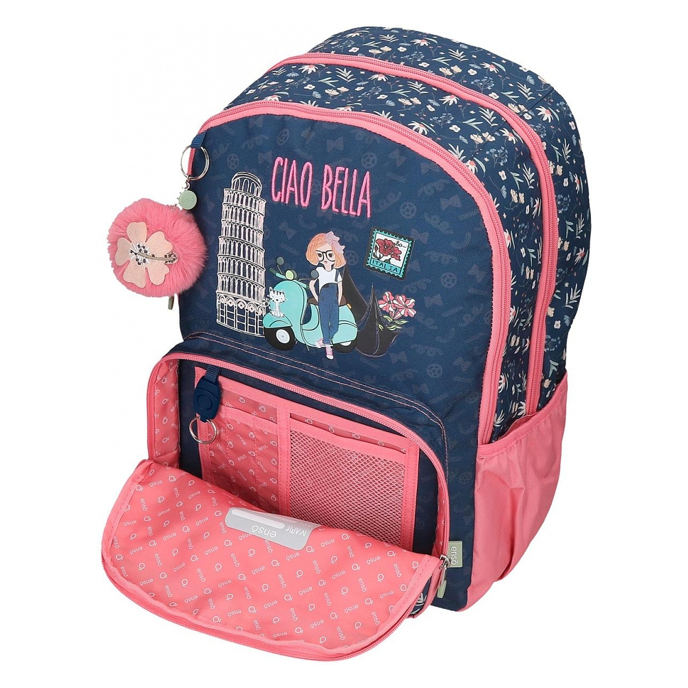 Рюкзак школьный Enso "Ciao bella" L, синий, розовый - 3