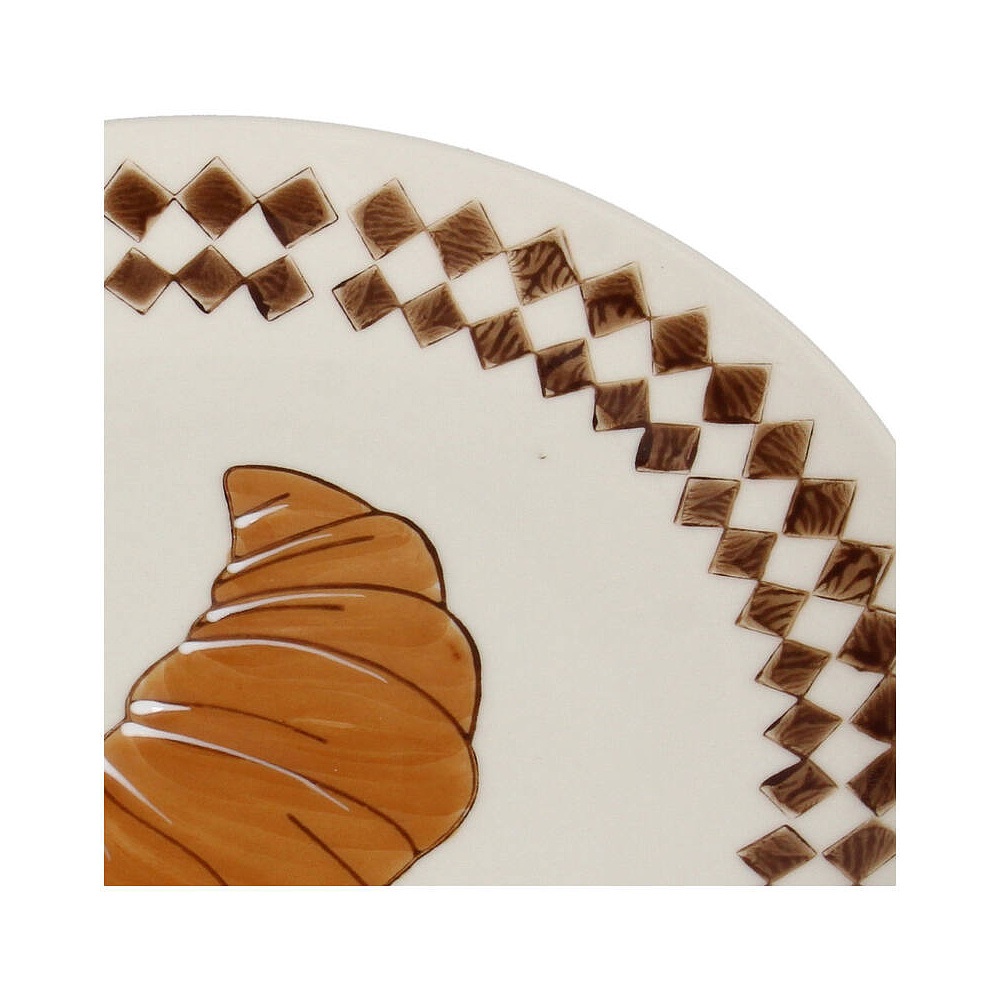Тарелка керамическая "Croissant", 20.5x20.5 см, коричневый - 2