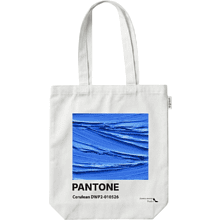 Сумка для покупок "Pantone cerulean", хлопок, белый
