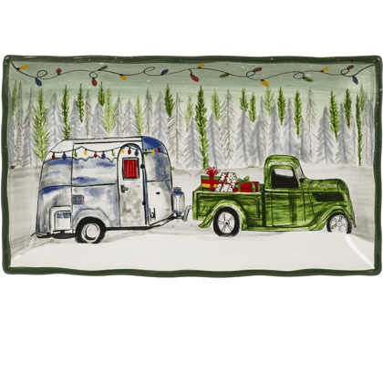 Блюдо керамическое "Сказочная пора", 37х22 см, разноцветный