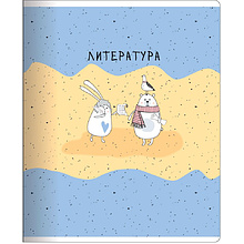 Тетрадь предметная "Bunny Литература", А5, 48 листов, линейка, разноцветный