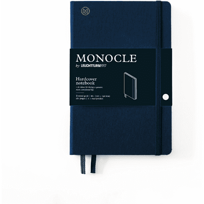 Блокнот "Leuchtturm1917. Monocle", B6+, 192 страницы, в точку, на резинке, синий