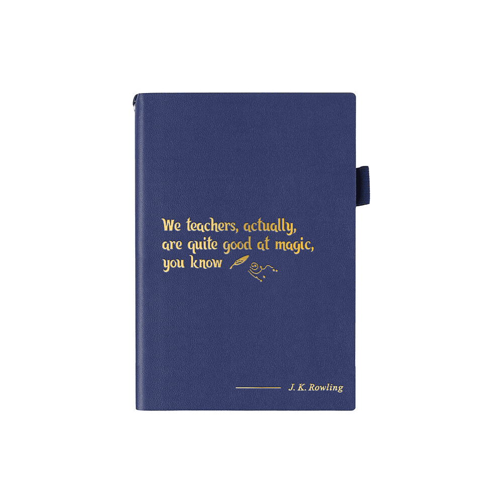 Ежедневник недатированный «We teachers, actually, are quite good at magic, you know. J. K. Rowling», A5, синий