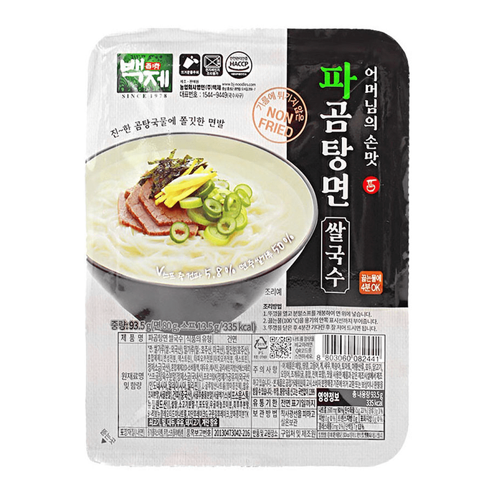 Лапша быстрого приготовления "Baekje" рисовая со вкусом супа комтан, 92 гр 