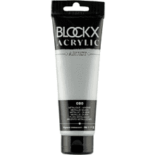 Краски акриловые "Blockx", 080 серебро металлик, 120 мл