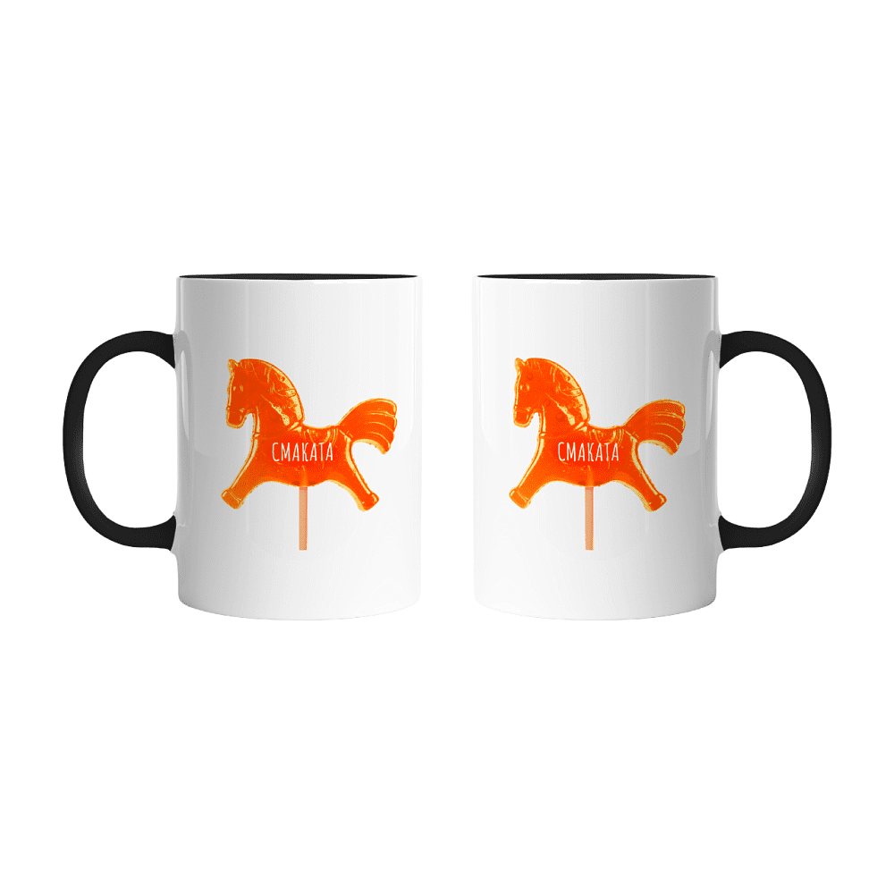 Кружка керамическая "Смаката", 320 мл, белый, черный