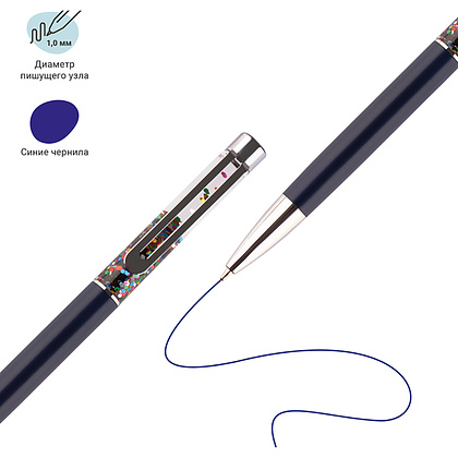 Ручка шариковая "Black sand", 1.0 мм, черный, стерж. синий - 3