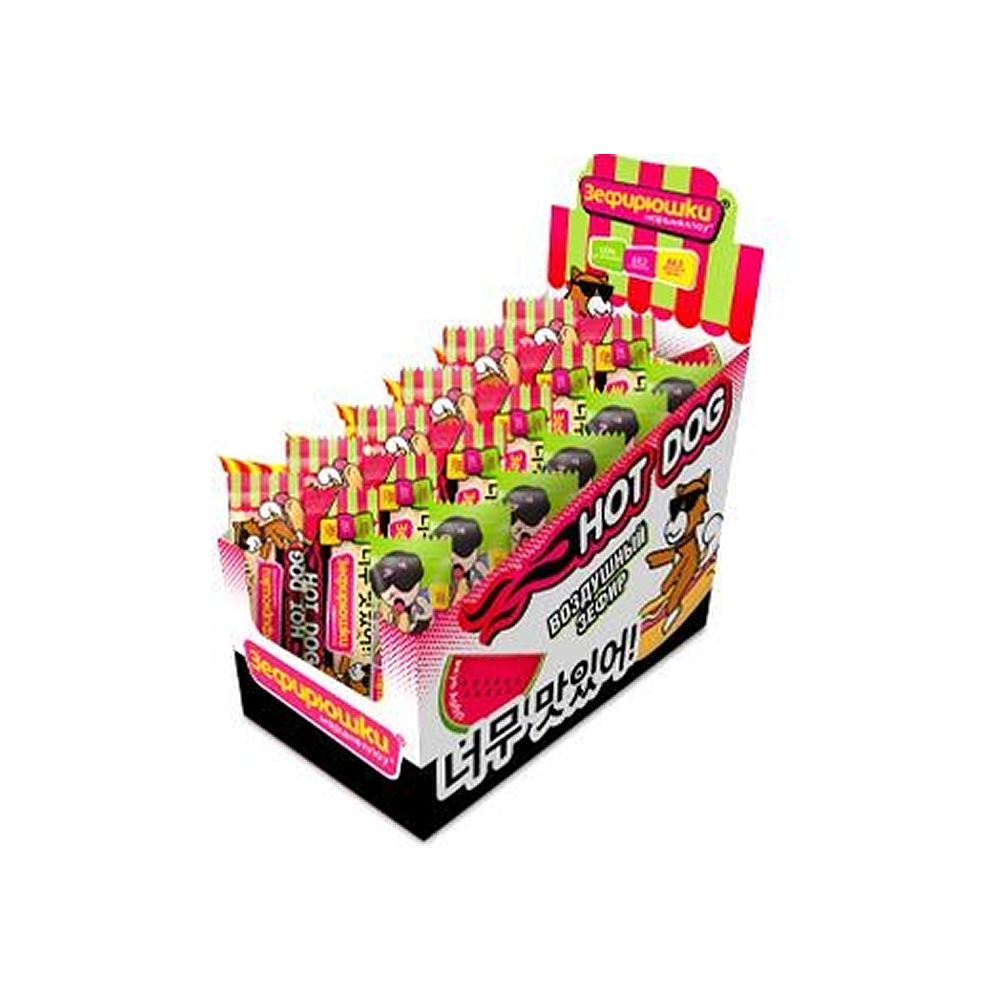 Зефир воздушный "Зефирюшки. Хот-дог Арбузный", 18 гр - 2