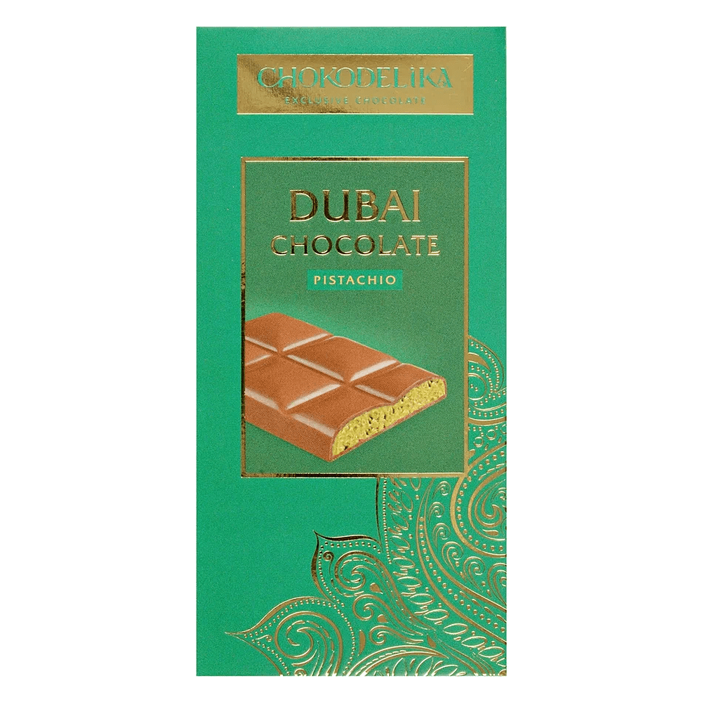 Шоколад молочный "Dubai Pistachio" с начинкой из фисташки, 50 гр