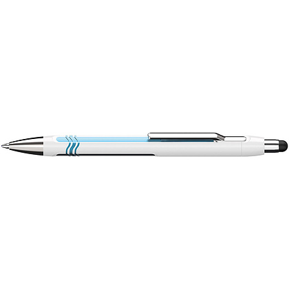Ручка шариковая автоматическая "Schneider Epsilon Touch", белый, голубой, стерж. синий - 3