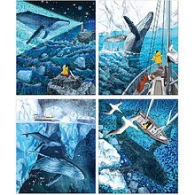Тетрадь "Девочка и киты", А5, 48 листов, клетка, ассорти 